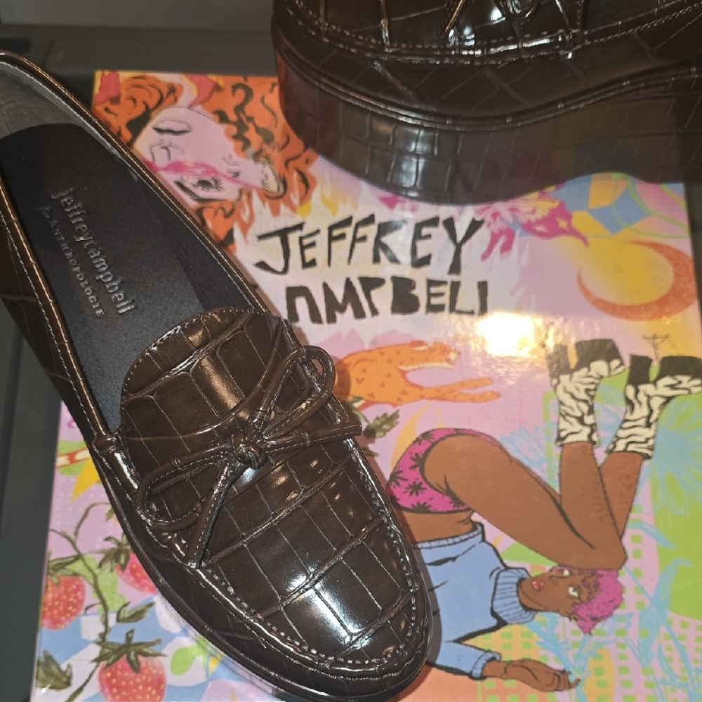 Jeffrey Campbell Dark Brown Croc Loafers